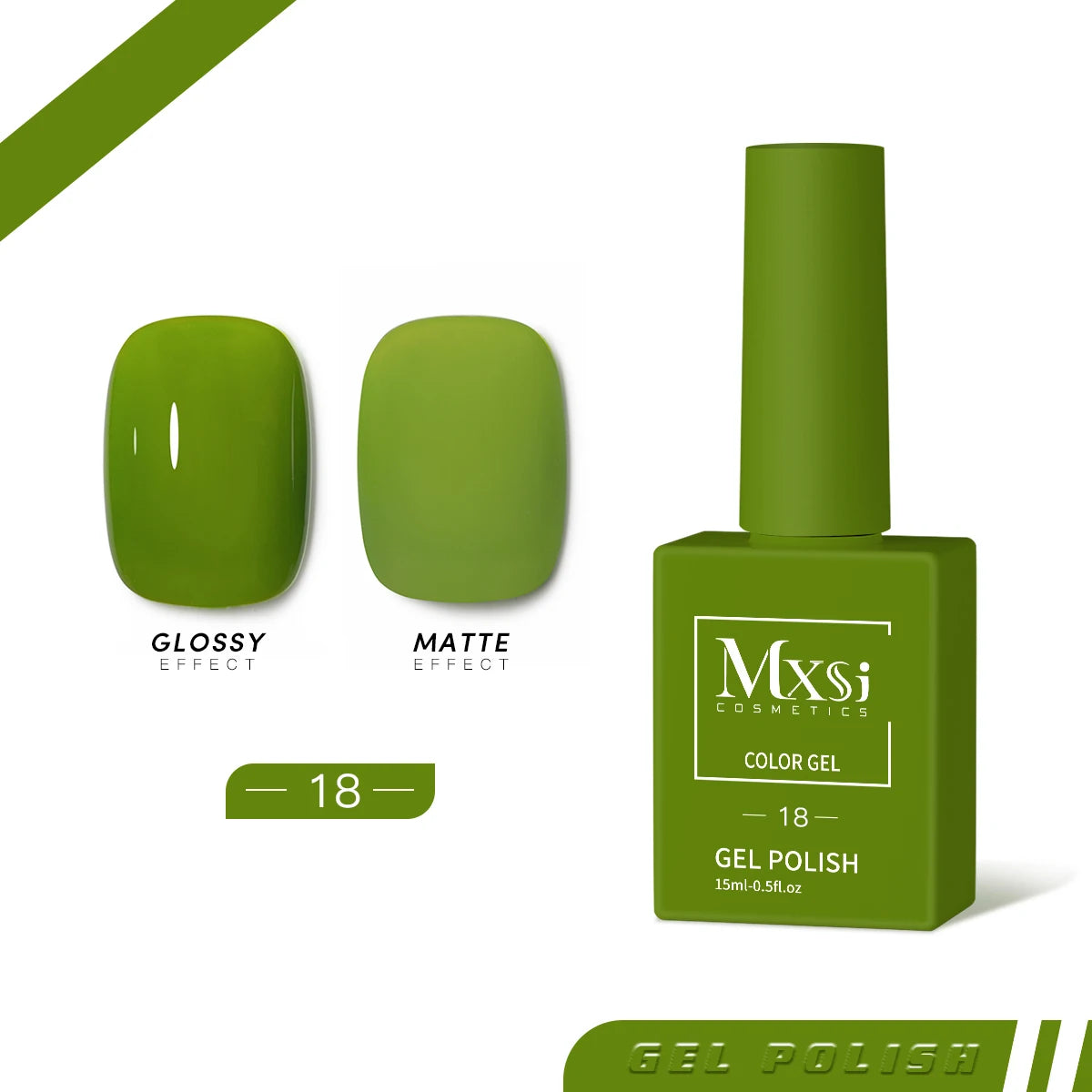 Mxsi 15ml Gel Nail Polish - Neon Brown, Royal Blue, Red, Green & Nude UV Gel Lacquer Colors for Nail Art