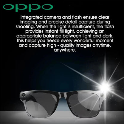 OPPO AI Smart Glasses — Ultra-Clear Camera, Touch Control, Bluetooth Calling, Video & Music Player Sport Sunglasses