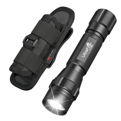 UltraFire T1 Pro Tactical Flashlight – 1200LM Powerful Rechargeable Police Flashlight with Holster for Outdoor Use