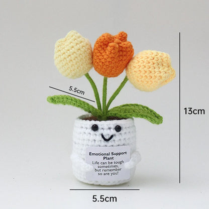 Positive Energy Crochet Doll — Handmade Knitted Plush Potato, Plant, Avocado, Bee & Animal Pocket Hug Emotional Support Gift