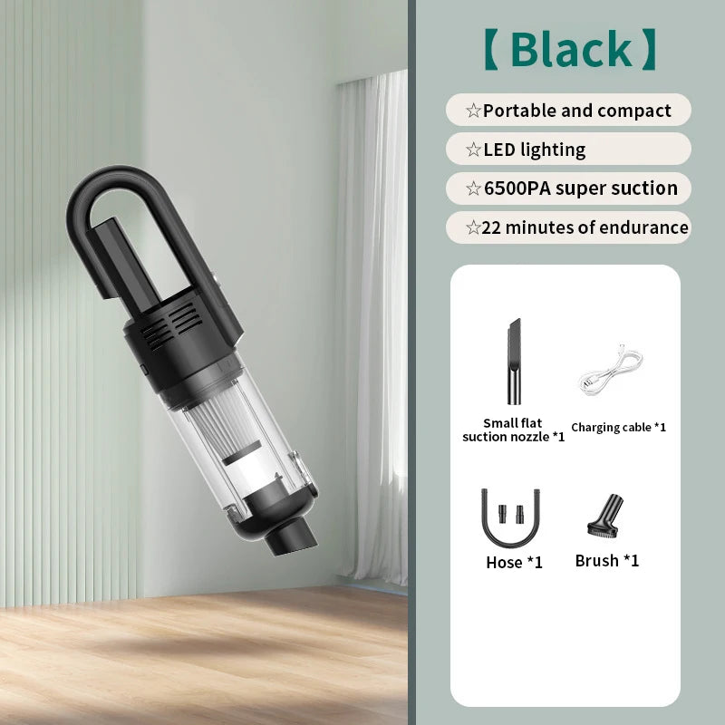 Multifunction Wireless Car Vacuum Cleaner – 6500Pa Powerful Handheld Cleaner with Metal Filter for Home & Auto Use