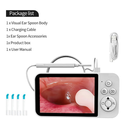 GUANMOU Digital Otoscope – 3.9mm Ear Scope Camera with 6 LED Lights, 4.3" IPS Ear Wax Removal Tool for Kids & Adults