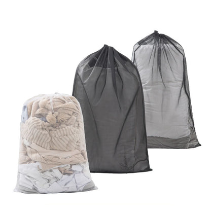 Large 60x90cm Laundry Mesh Bag — Solid Color Drawstring Clothes Washing Bag, Anti-Snag & Deformation