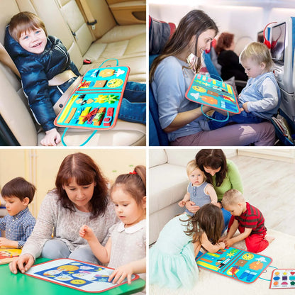 Montessori Toddler Busy Board – Educational Activity for Dress Motor Skills, Baby Learning Toy for Travel