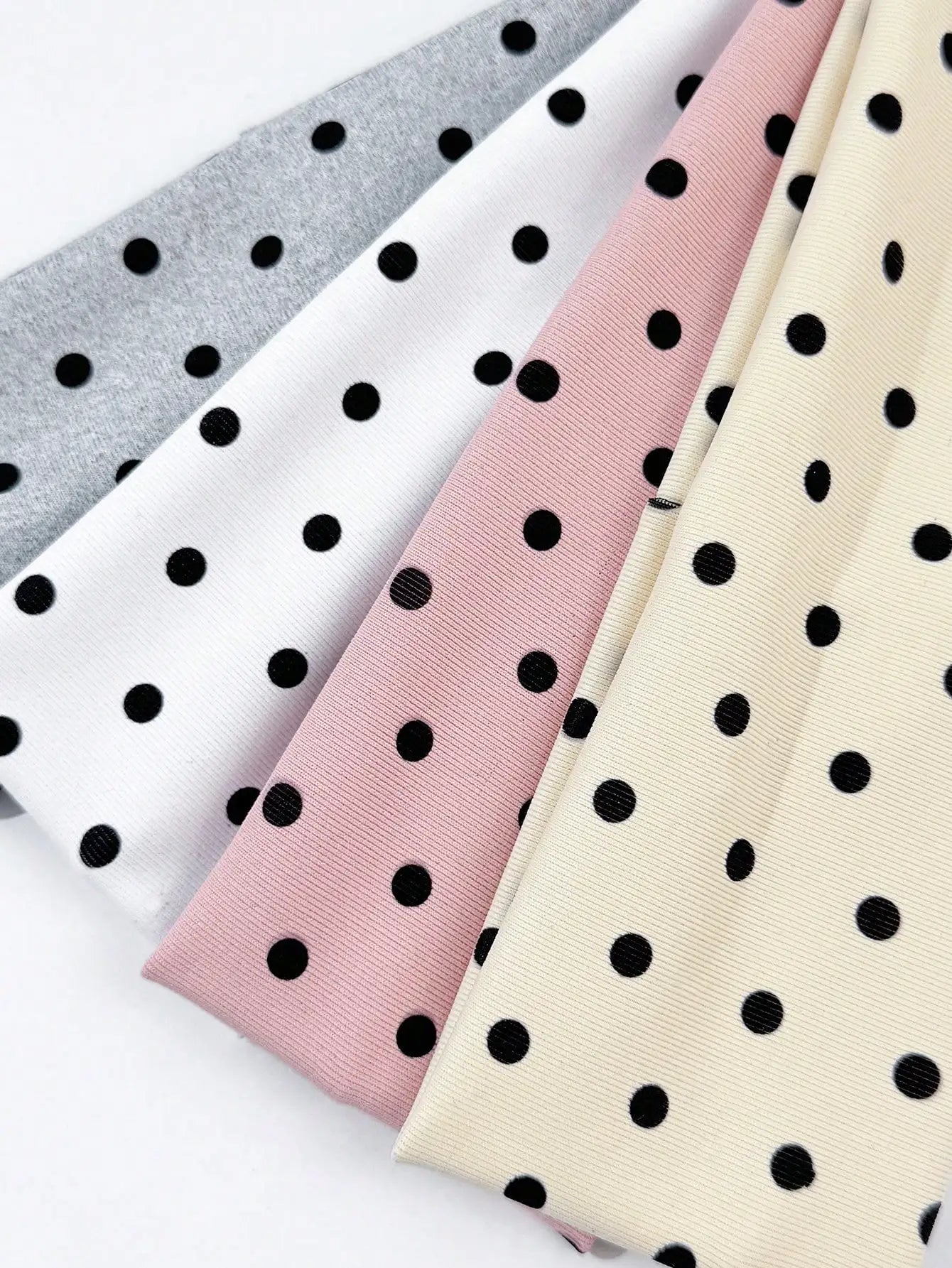 4-Piece Polka Dot Wide-Edge Headband Set - Elastic Hair Bands for Women, Makeup & Sports Use