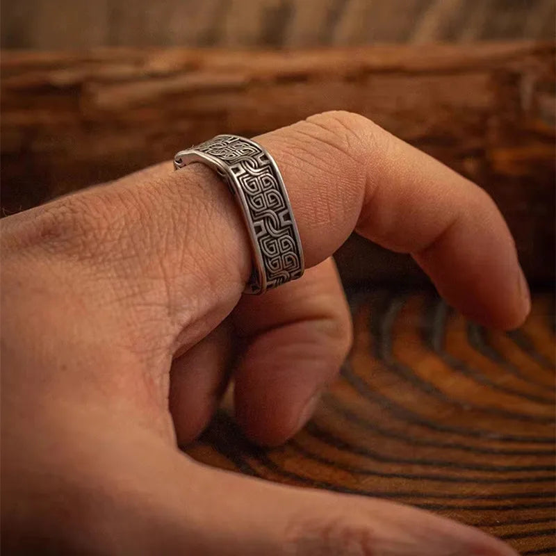 Irish Celtic Knot Square Ring – Vintage Men's Punk Hip Hop Fashion Jewelry Gift