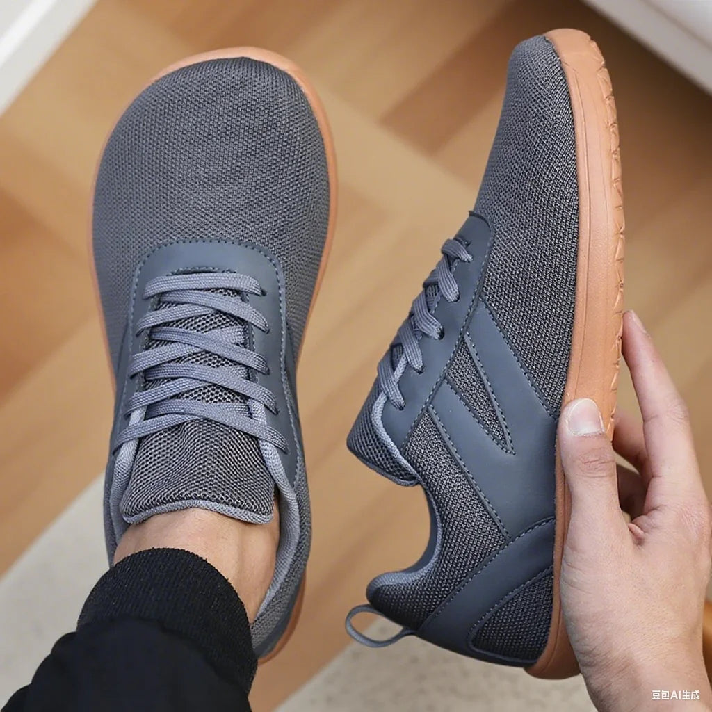 Men’s Mesh Barefoot Shoes - Wide-Toe Minimalist Lightweight Breathable Sneakers for Running, Walking, and Casual Wear