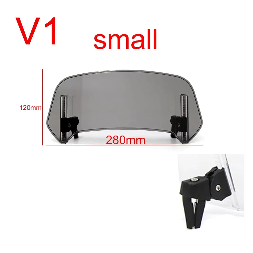 Universal Motorcycle Windshield Extension – Adjustable Clamp-On Wind Deflector Spoiler for BMW, Kawasaki, Yamaha, Honda & Suzuki Bikes
