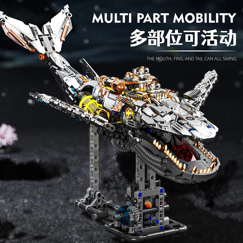 1388+ PCS Mechanical Whale Building Blocks – STEM Sea Life Model with Lights for Kids & Children’s Gifts