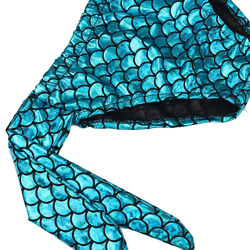 Cosplay Mermaid Tail Costume for Kids — Elastic Swimwear for Girls, Quick-Dry Swimming & Party Use