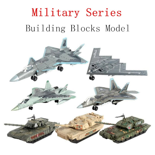 Military Building Blocks Set - F22 Fighter Jet M1A2 Tank & Helicopter Model Toys for Boys Christmas Gifts