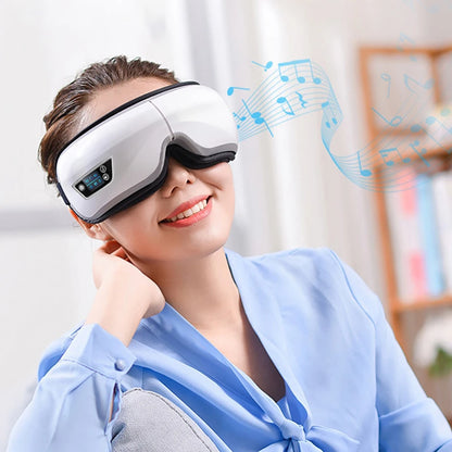 6D Smart Eye Massager — Vibration & Hot Airbag Compress, Bluetooth Music Eye Massage Glasses for Relaxation & Fatigue Relief