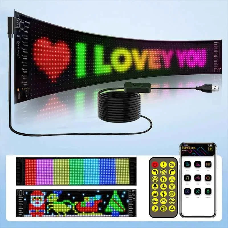LED Matrix Pixel Panel – Scrolling Bright Advertising Sign with Flexible USB & Bluetooth App Control