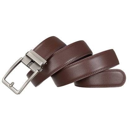 Men’s Cowskin Leather Belt – Luxury Automatic Buckle Designer Style in Black or Brown (3.5cm)