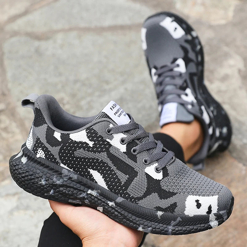 Men’s Camouflage Running Shoes – Breathable Lightweight Sports Sneakers for Jogging, Hiking & Fitness Training