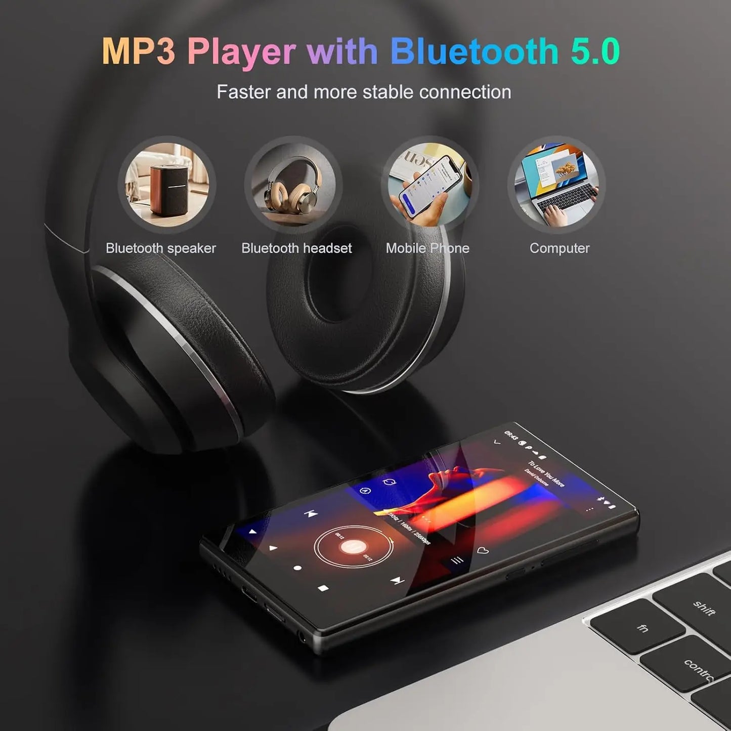 Android 13 MP3 MP4 Player - 1080P 4.7-Inch Touchscreen Music Player with Bluetooth, WiFi & 1TB Expandable Storage