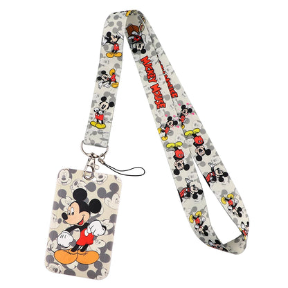 Lilo & Stitch Cute Couples Lanyard – Keychain, ID Badge Holder & Phone Strap with Card Cover Charm Accessories
