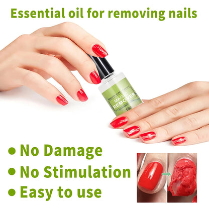 15ML Fast Nail Gel Remover — Magic Effect Professional Soak-Off UV Cleaner for Semi-Permanent Polish & Manicure Varnish