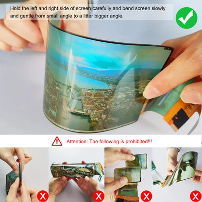 6.67 Inch Flexible AMOLED Display - 2K 2400x1080 Rollable Curved Screen for Raspberry Pi, AI Robots & Smart Wearables