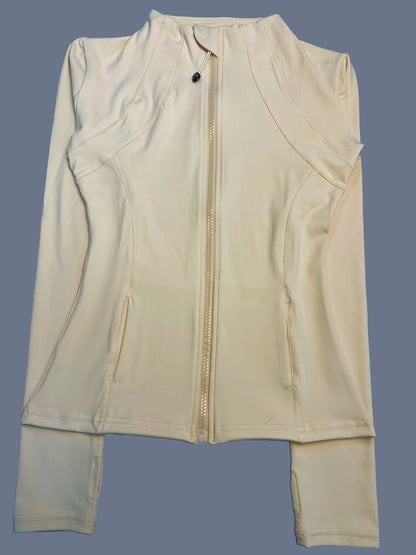 Women's Quick-Dry Fitness Jacket - Slim-Fit Stand Collar Zipper Yoga, Running & Cycling Top