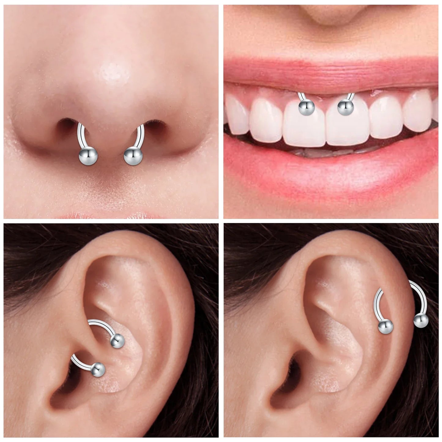 Stainless Steel Nose & Septum Rings – 12G/14G/16G/20G Piercings for Women & Men, Helix & Body Jewelry