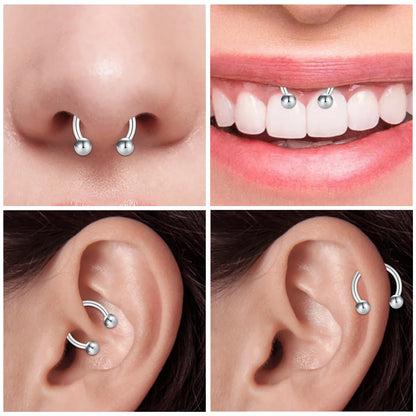 Stainless Steel Nose & Septum Rings – 12G/14G/16G/20G Piercings for Women & Men, Helix & Body Jewelry