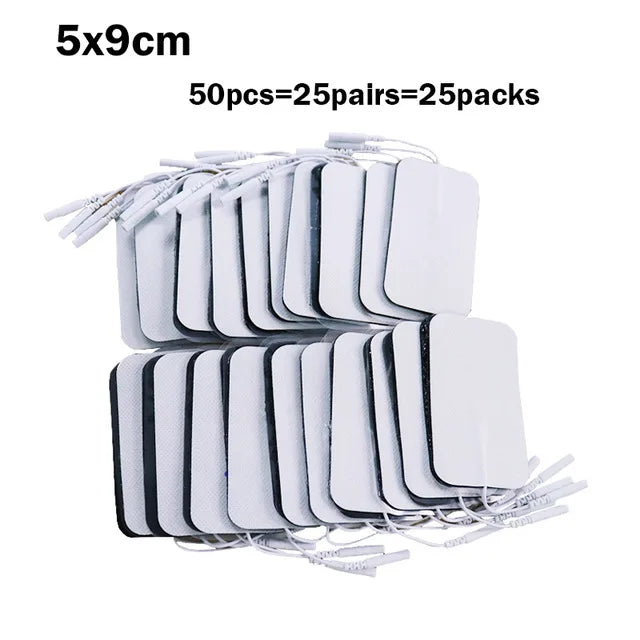 100/50pcs 5x5cm Muscle Stimulator Electrode Pads – Self-Adhesive Non-Woven Replacement for TENS Therapy Machines