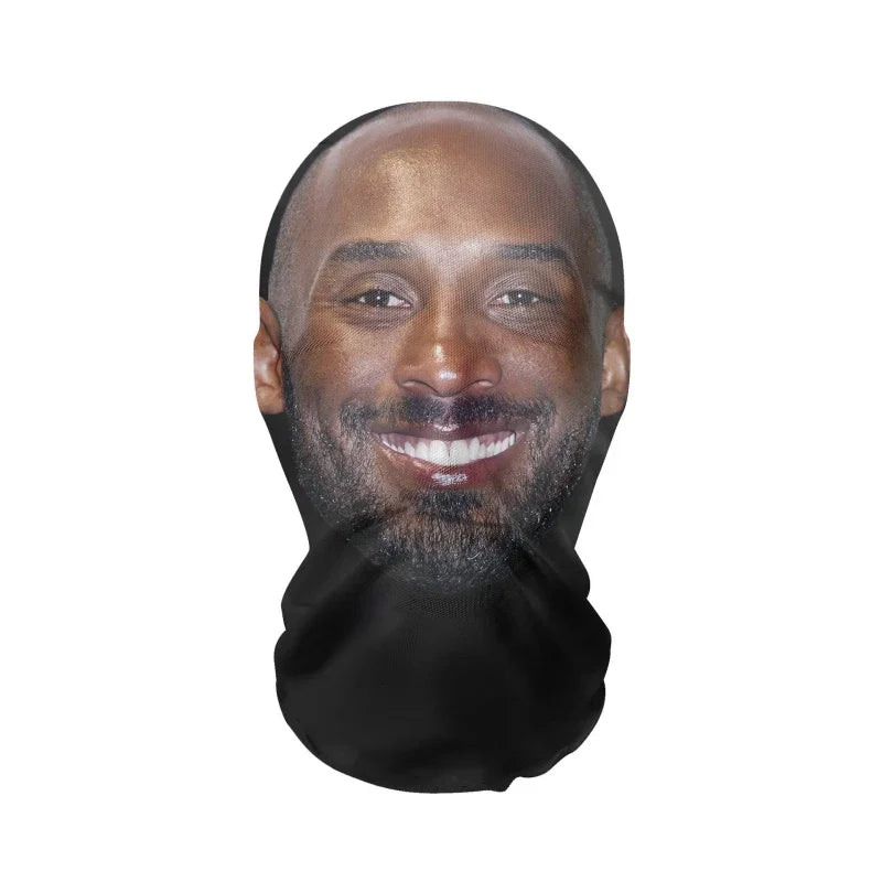 3D Printed Full Face Mask – Elastic Mesh Cosplay Hood for Men & Women, Party & Novelty Costume Prop