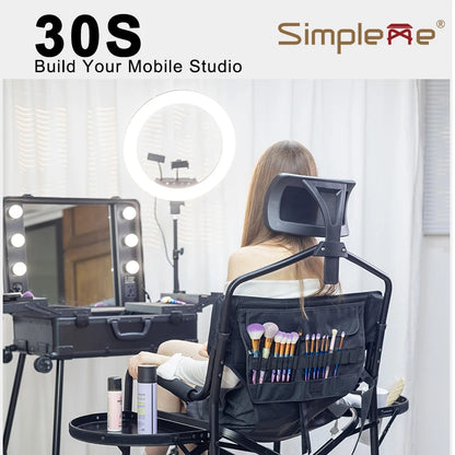 Simpleme Adjustable Makeup Artist Chair – Lightweight 4.5kg Swivel Salon Stool