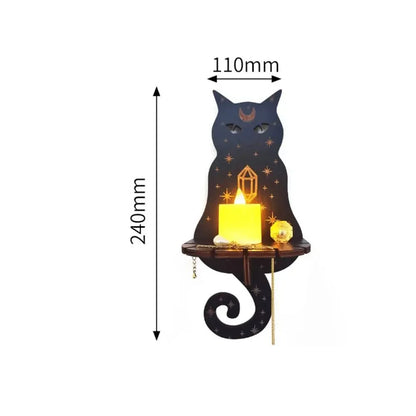 Wooden Wall Shelf Display Stand - Hanging Candle Holder & Decorative Home Storage Shelf