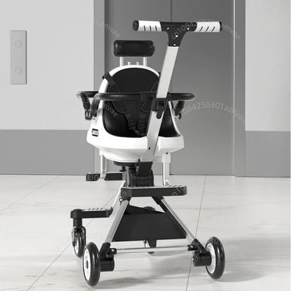Lightweight Twin Baby Stroller - Foldable Double Seat High-View Carriage with Adjustable Handle