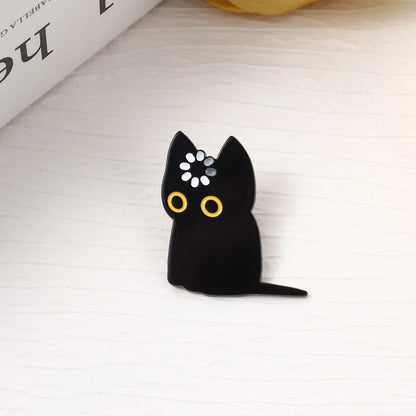 Black Cat Void Loading Enamel Pin - Cute Cartoon Kitten Brooch Animal Jewelry Gift