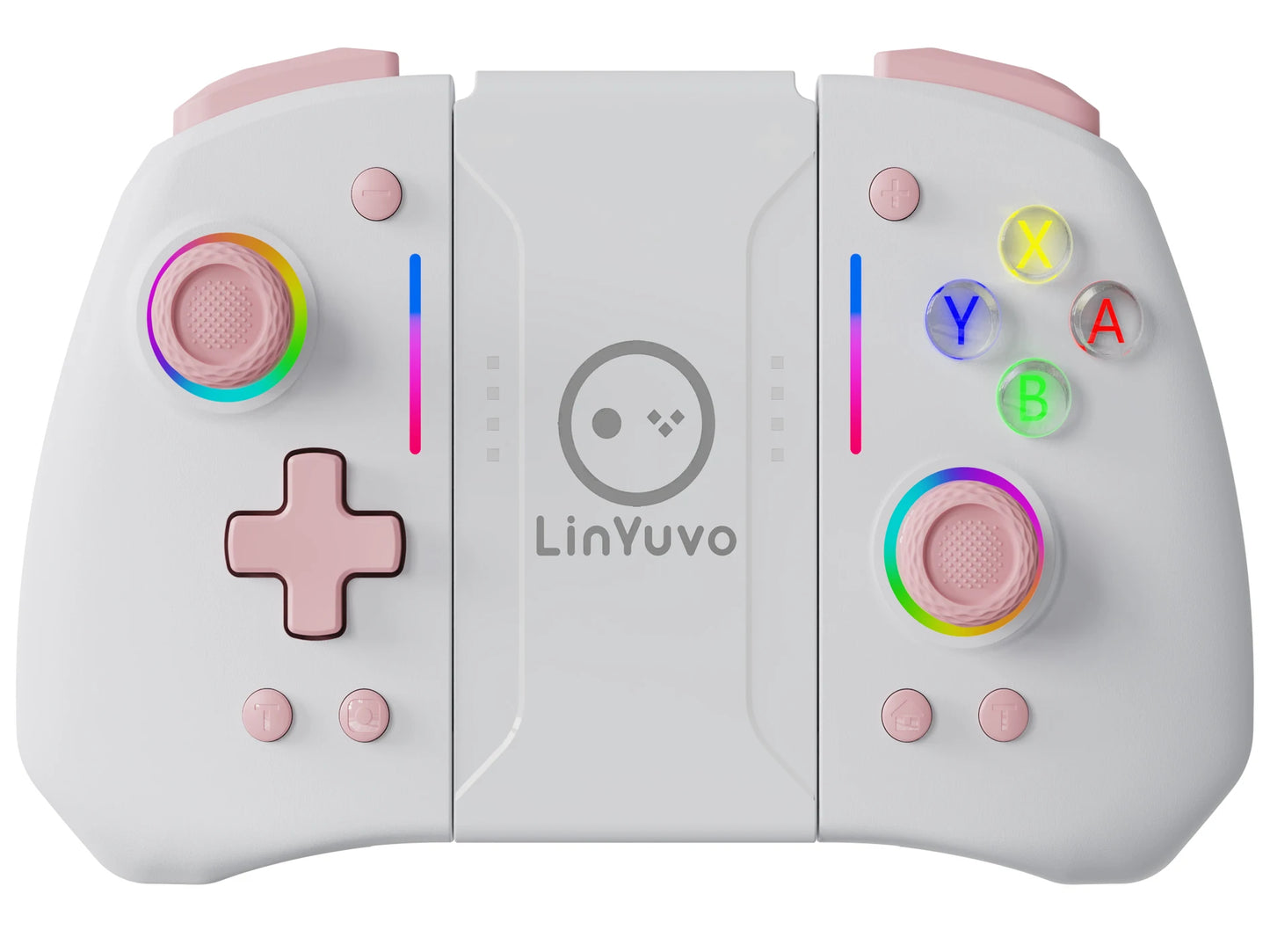 LinYuvo KS42 Meteor Light Wireless Joypad — RGB 8-Color Controller with Programmable Turbo & Vibration for Switch/Lite/OLED