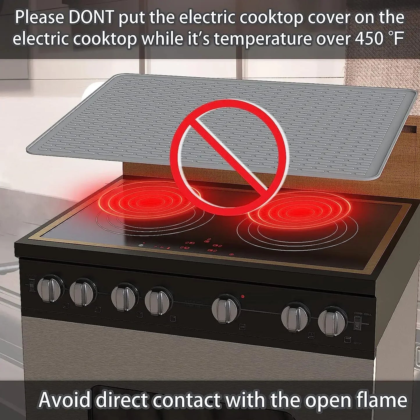 Large Silicone Stove Mat | Multifunctional Induction Stove Top Cover & Kitchen Drain Protector