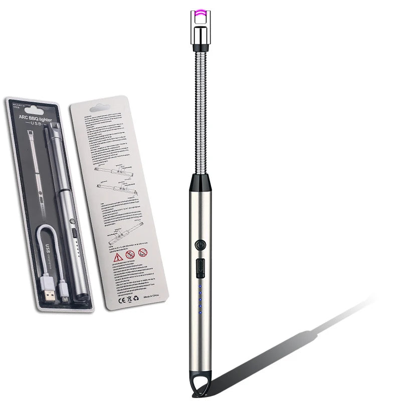 USB Rechargeable Windproof Arc Lighter – Electric Plasma Ignition Tool for Gas Stoves, Candles, BBQ & Outdoor Camping Use