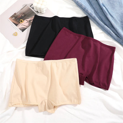 New Women’s Cotton Seamless Sports Panties – Solid Color Boxers, Cozy Lingerie Underwear XS-XL