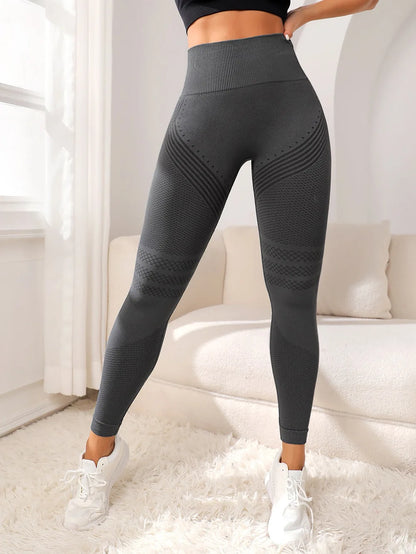 High-Waisted Sports Pants for Women – Elastic Fitness & Yoga Pants with Butt Lifting Sexy Lines