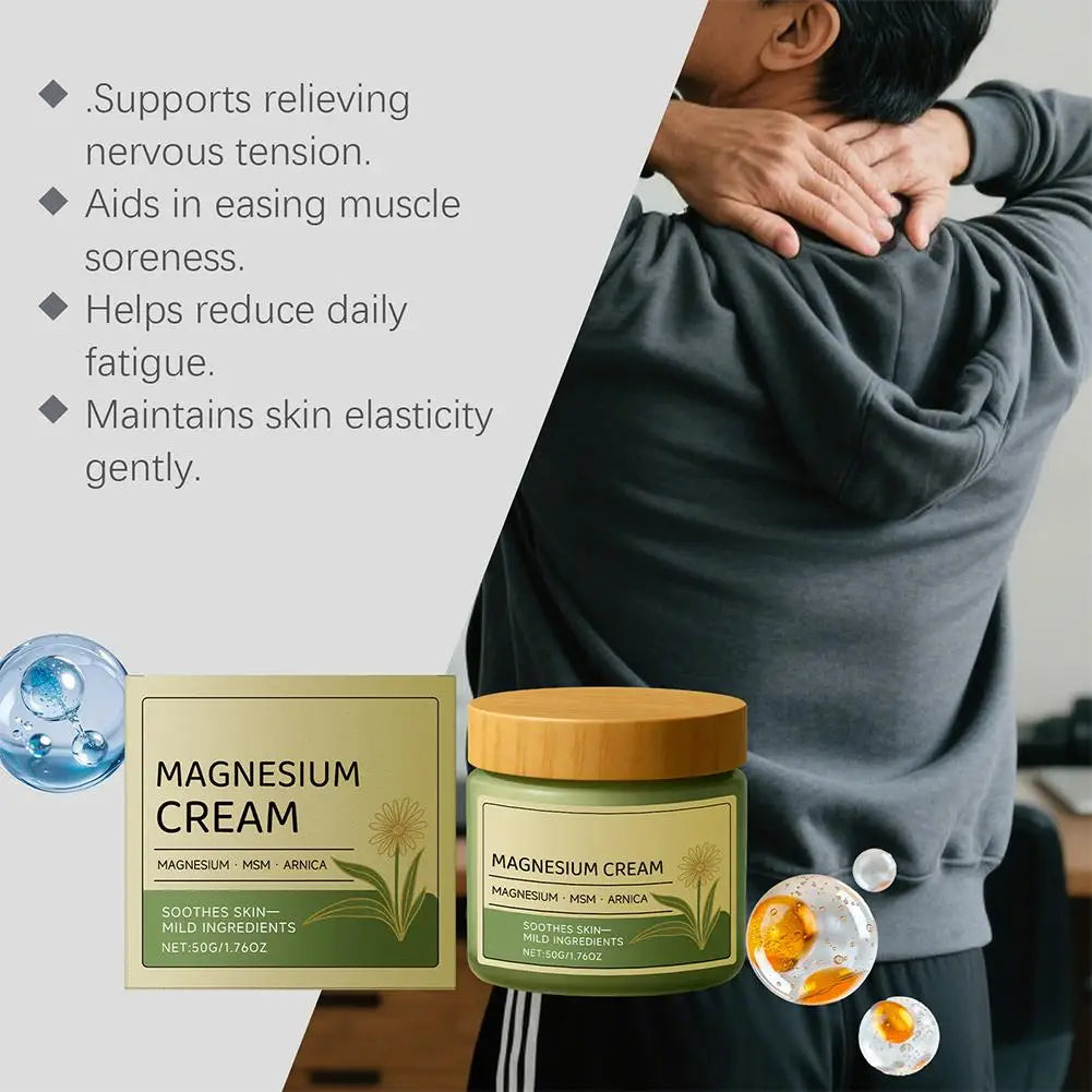 Magnesium Soothing Body Cream - Non-Greasy Daily Massage Care for Muscles, Knees & Joints with Arnica & MSM