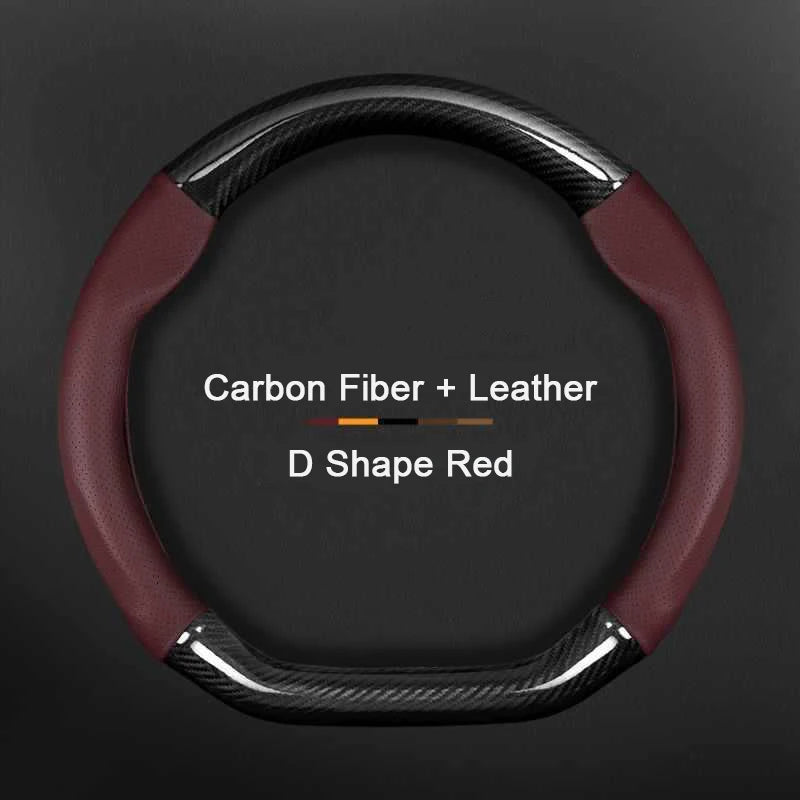 Hyundai Carbon-Fiber Leather Steering Wheel Cover — Fits i20/i30/i40/ix25/ix35/ix55/Elantra/Tucson/Sonata/Solaris/Palisade/Nexo