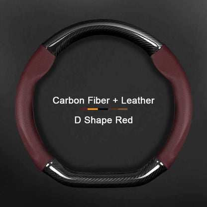 Hyundai Carbon-Fiber Leather Steering Wheel Cover — Fits i20/i30/i40/ix25/ix35/ix55/Elantra/Tucson/Sonata/Solaris/Palisade/Nexo
