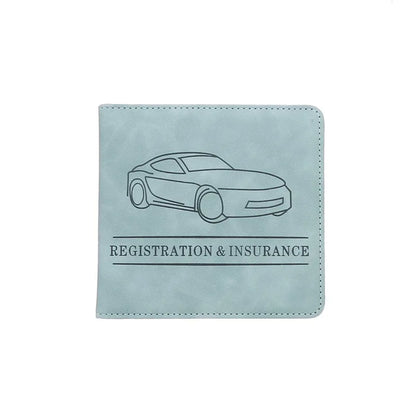 Car Registration & Insurance Holder – Leather Driving License Cover, Auto Documents Storage Bag & Credit Card Holder