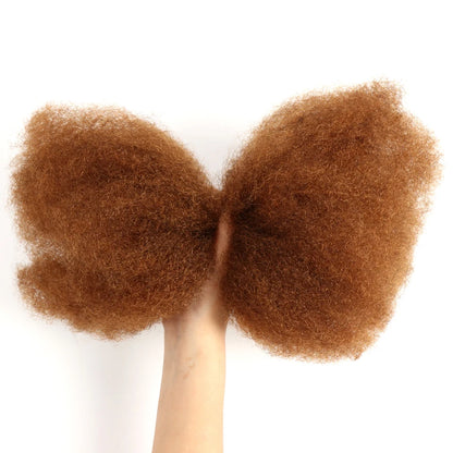 22 Inch Afro Kinky Curly Bulk Hair – Brown Blonde QVR Remy Human Hair for Braids, Dreadlocks & Natural Styling