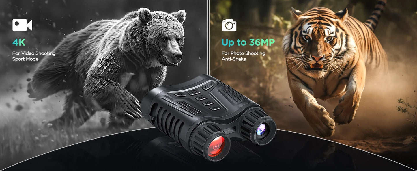 10X Digital Night Vision Binoculars | 9-Level Infrared, 600M Visibility in Darkness with 5000mAh Rechargeable Battery