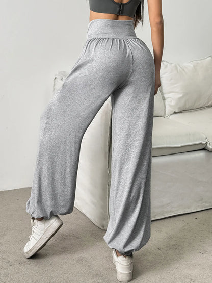 Women’s High Waist Lantern Leggings – Breathable Cuffed Dance & Gym Fitness Jeggings Comfort Pants