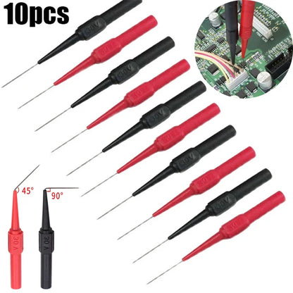 10Pcs 30V Multimeter Test Lead Kit - Automotive Diagnostic Probe Extension with 0.7MM Piercing Needle Tips
