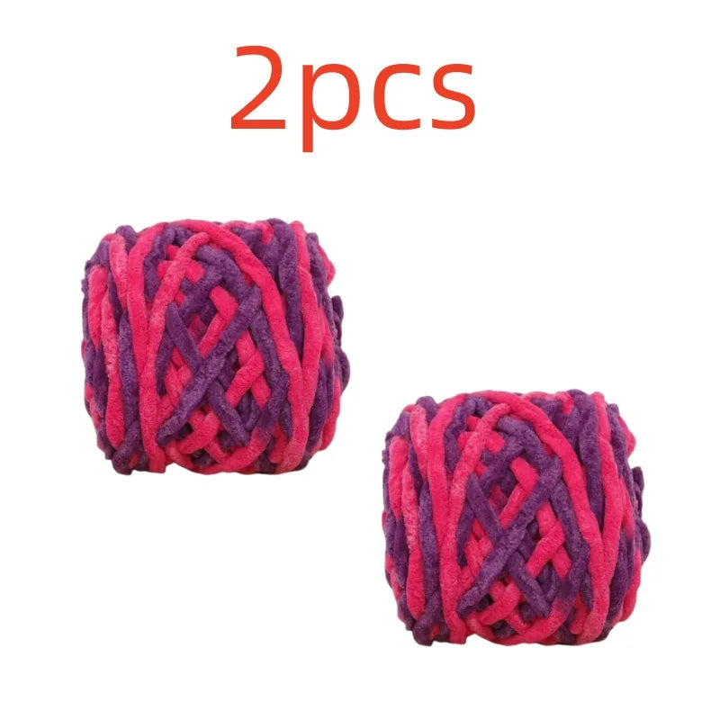 100g Chenille Knitting Yarn – Soft Thick Cotton Ice Strip Wool for DIY Hand Knitting Scarves & Crafts