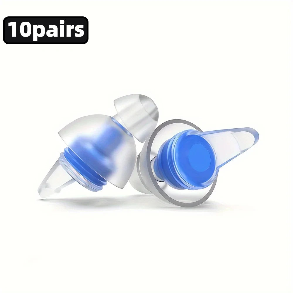 HUAK High Fidelity Silicone Ear Plugs - Reusable Noise Reduction for Sleep, Study, Work, Music, Motorcycle & Swimming