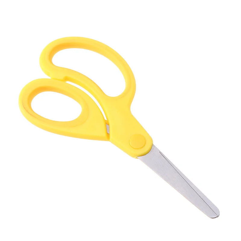 Kids Safety Scissors — Left-Handed Student Scissors with Sleeve for DIY, Paper Cutting & Stationery