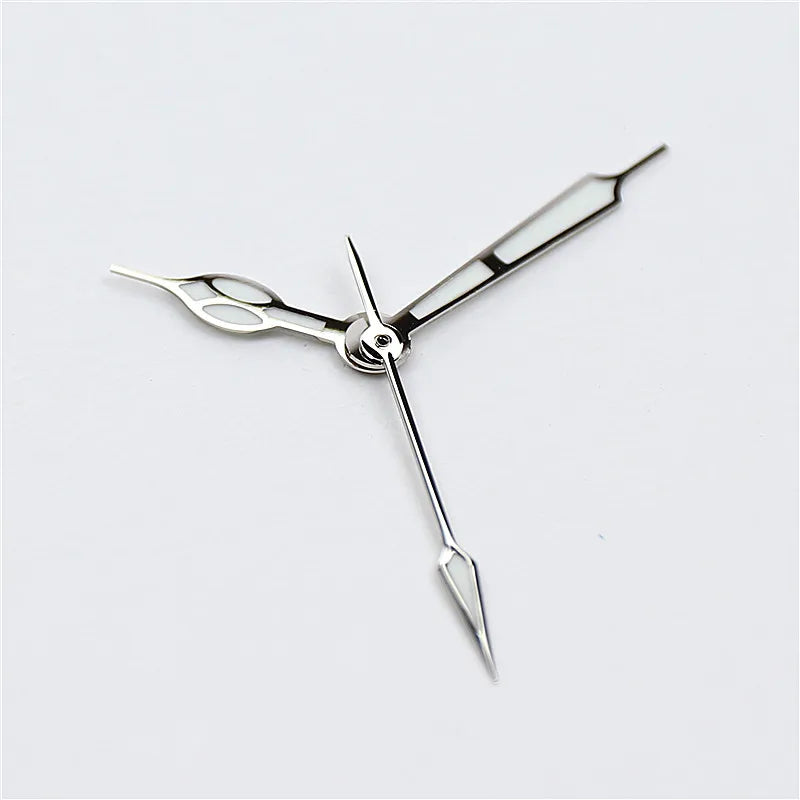 High-Quality Vintage Watch Hands - Polished BGW9 & C3 Luminescent Blue/Green Pointer for Seiko NH35/NH36 Movement Conversion