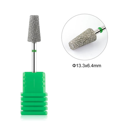 BNG Diamond Nail Sanding Drill Bits - Cross Teeth Barrel Rotary Cuticle Clean Burr, 3/32" Manicure Bit for Nail Accessories